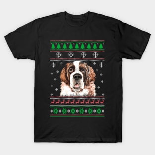 Saint Bernard Ugly Christmas Sweater Funny Dog Lover Owner Gifts T-Shirt